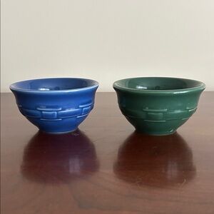 Longaberger pottery dessert bowls ivy and cornflower